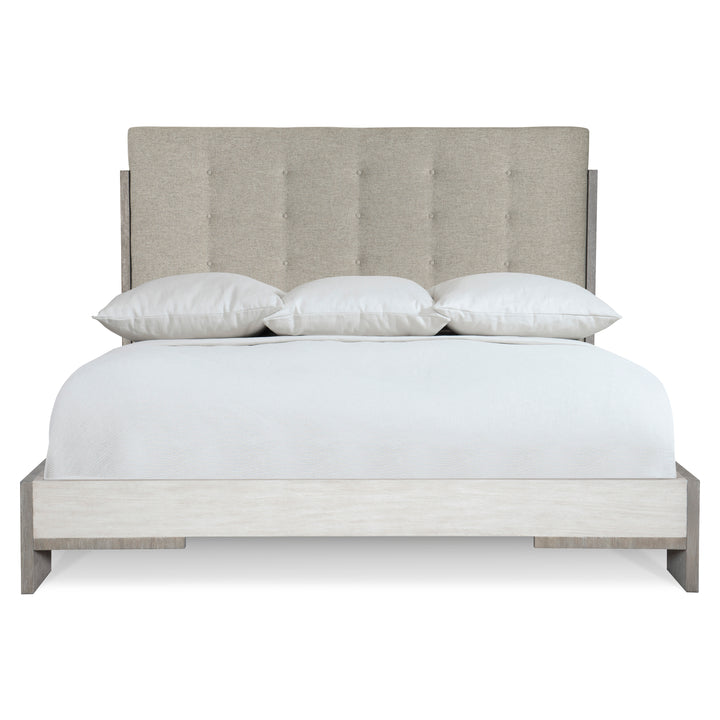 Foundations Upholtered Button Tufted California King Panel Bed