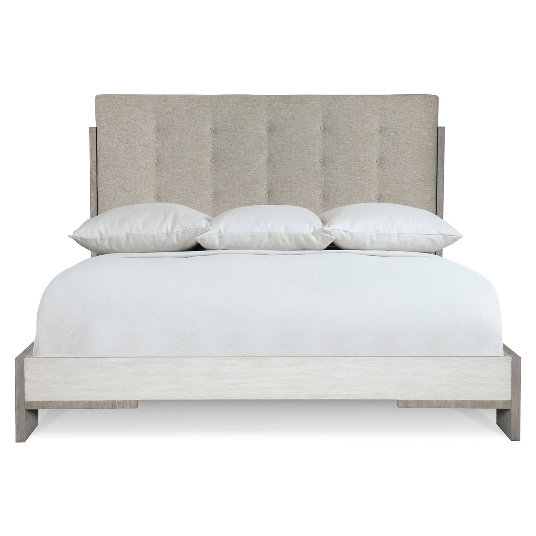 Foundations Upholstered Button Tufted King Panel Bed