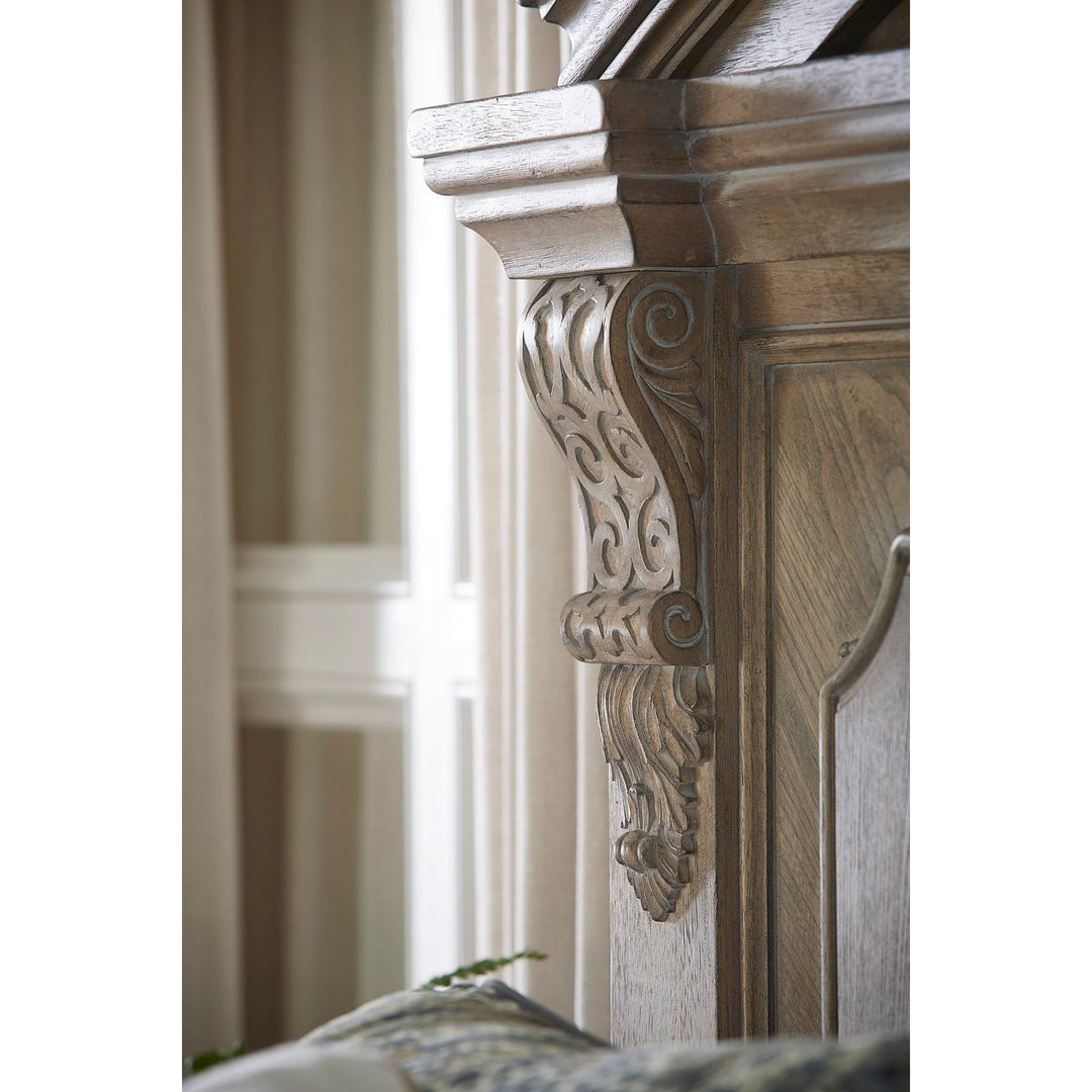 Arch Salvage Queen Chambers Panel Bed - Brown, Grey