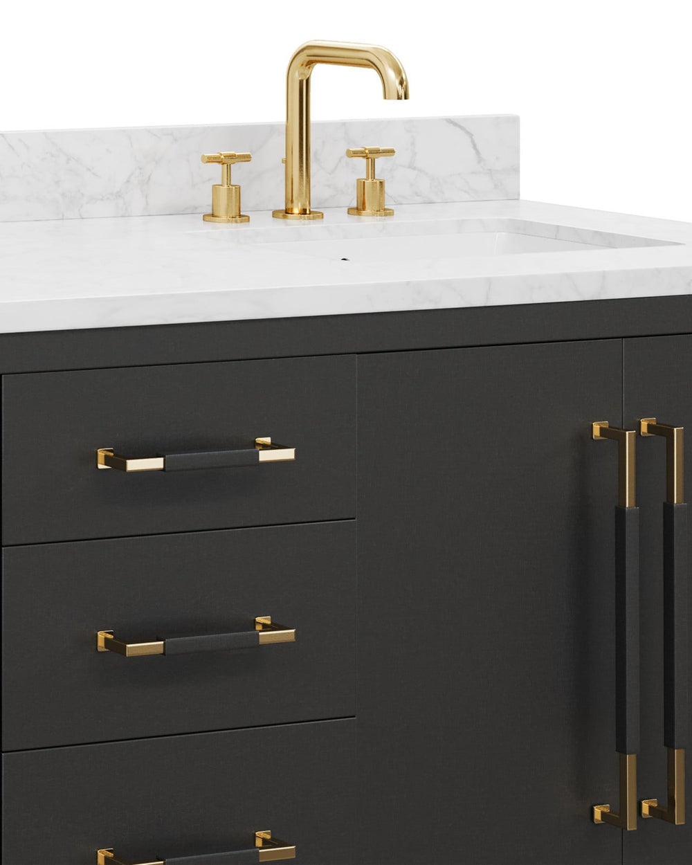 Vanities Verona 72" Black Vanity with Rectangular Undermount Sink