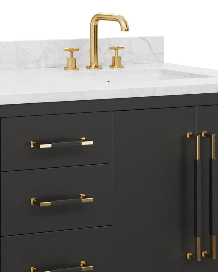 Vanities Verona 72" Black Vanity with Rectangular Undermount Sink