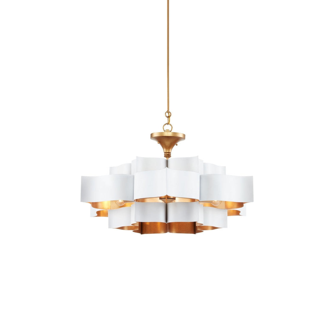 Grand Lotus Large White Chandelier