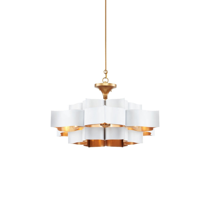 Grand Lotus Large White Chandelier