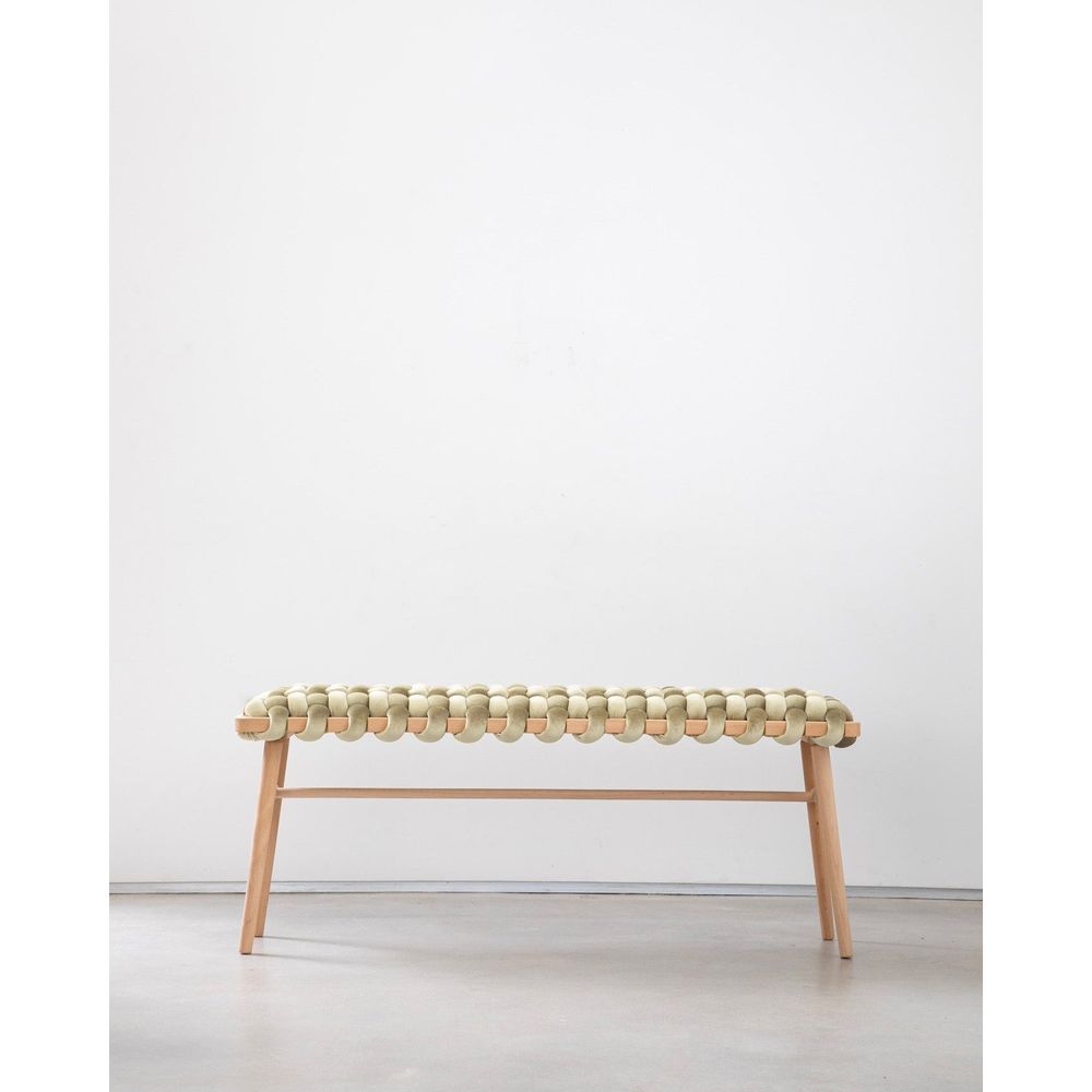 Benches Ivory Velvet Woven Bench