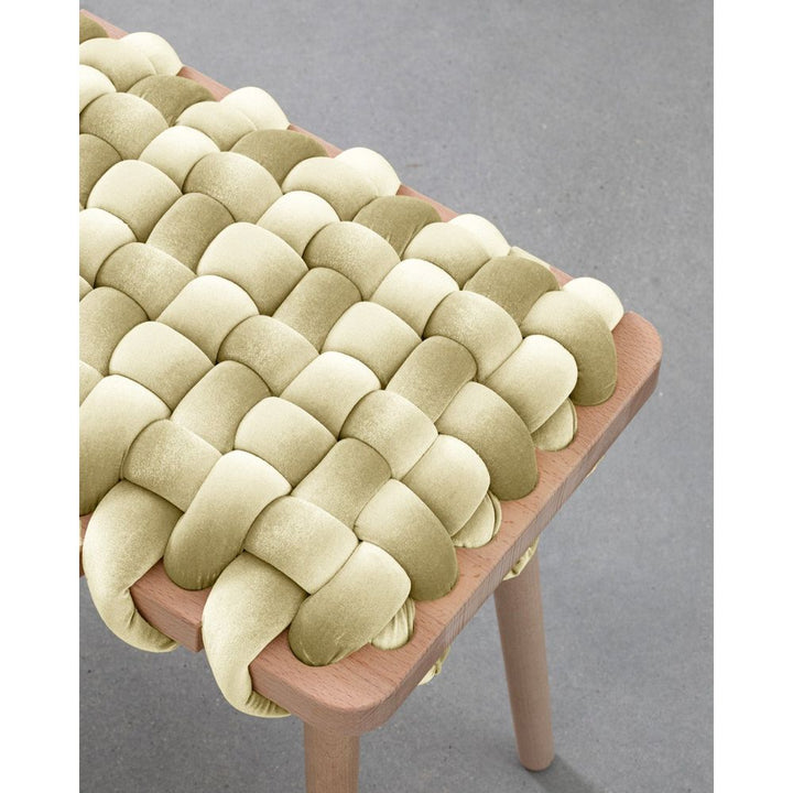 Stools & Ottomans Ivory Velvet Woven Stool