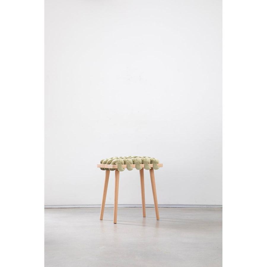 Stools & Ottomans Ivory Velvet Woven Stool