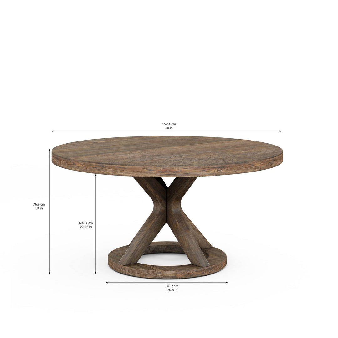 Stockyard Round Dining Table - Brown