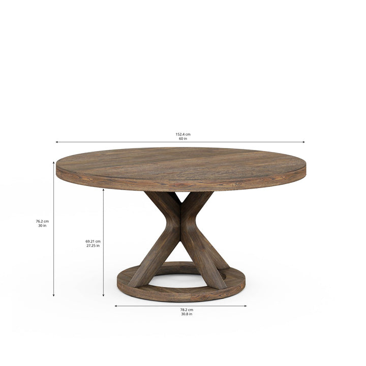 Stockyard Round Dining Table - Brown