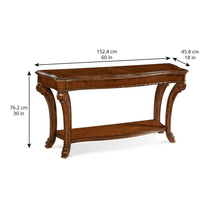 Old World Sofa Table - Brown