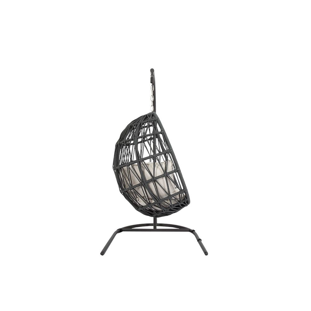 Outdoor Lounge Chairs Milano Hanging Chair in Echo Ash w/ Self Welt