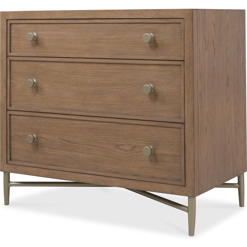 Sonnet Three-Drawer Nightstand - Medium Wood