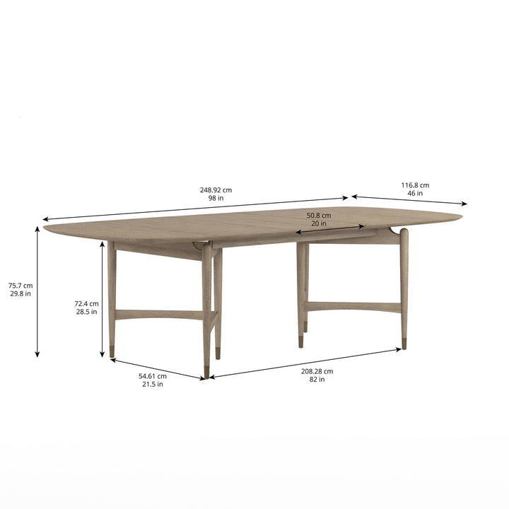 Finn Rectangular Dining Table - Brown