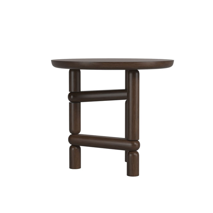 Verge Round End Table — Handcrafted Walnut
