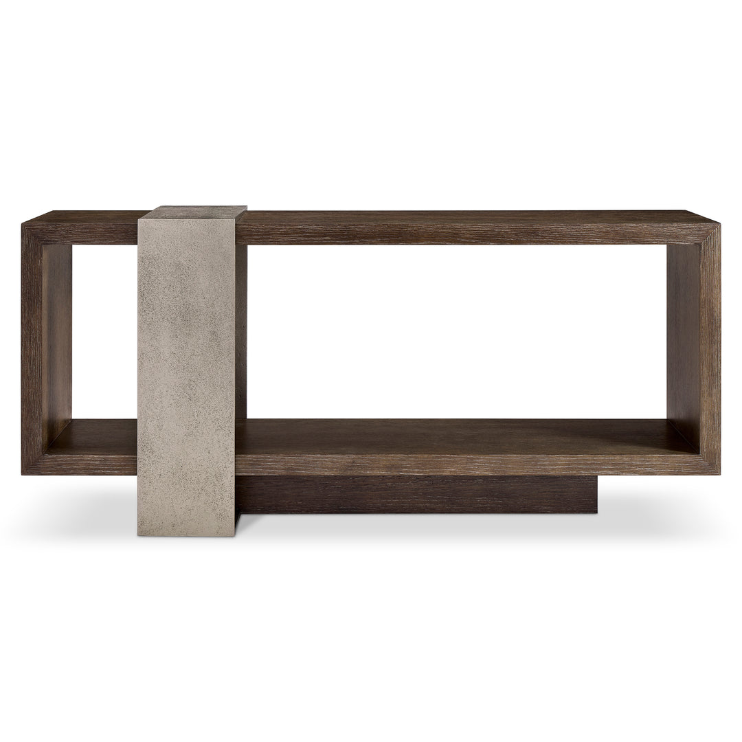 Linea Console Table in Cerused Charcoal Finish