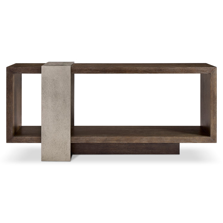 Linea Console Table in Cerused Charcoal Finish