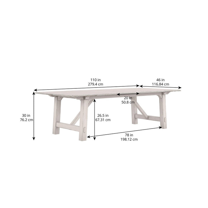 Alcove Trestle Dining Table - White