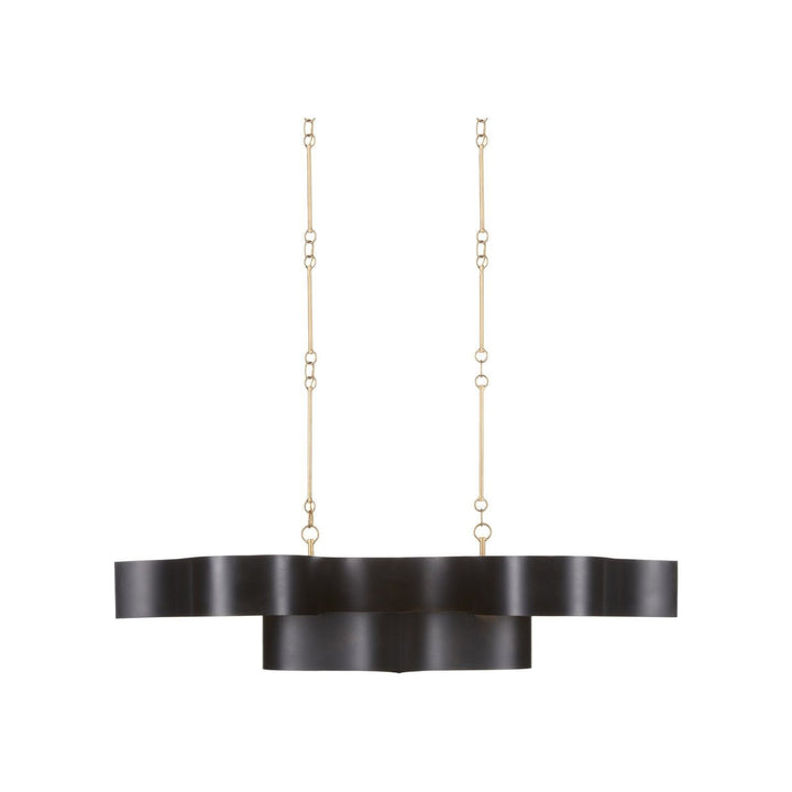 Grand Lotus Black Oval Chandelier