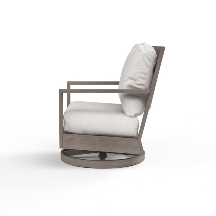 Outdoor Lounge Chairs Laguna Swivel Club Rocker in Canvas Flax, No Welt