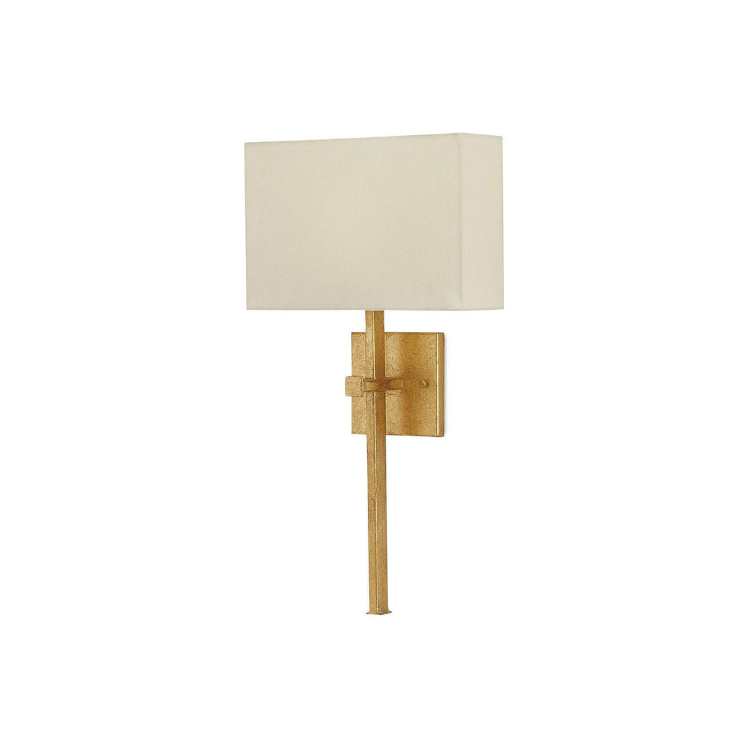 Ashdown Gold Wall Sconce, White Shade