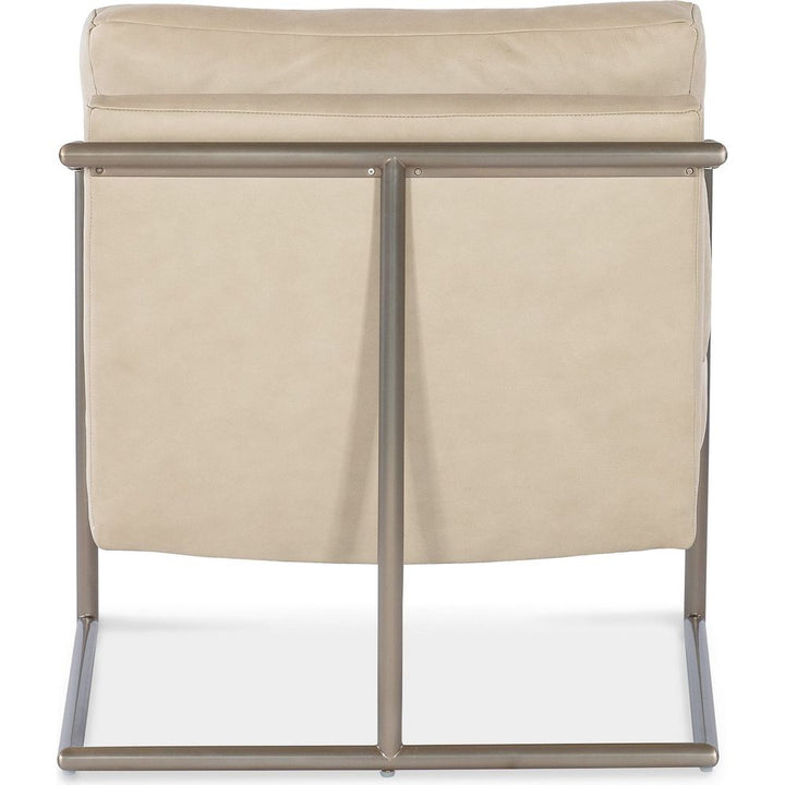 Lounge Chairs Moody Metal Leather Chair - Beige