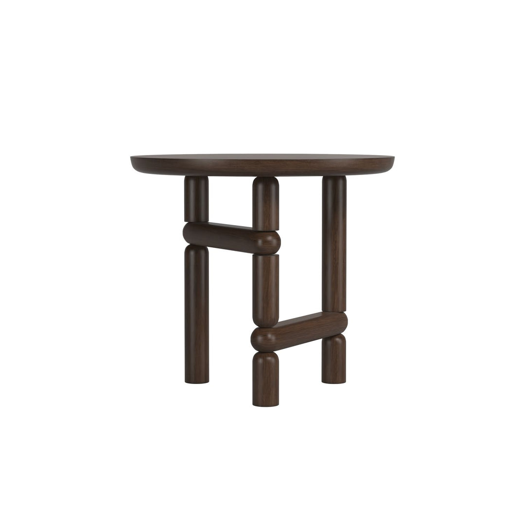 Verge Round End Table — Handcrafted Walnut