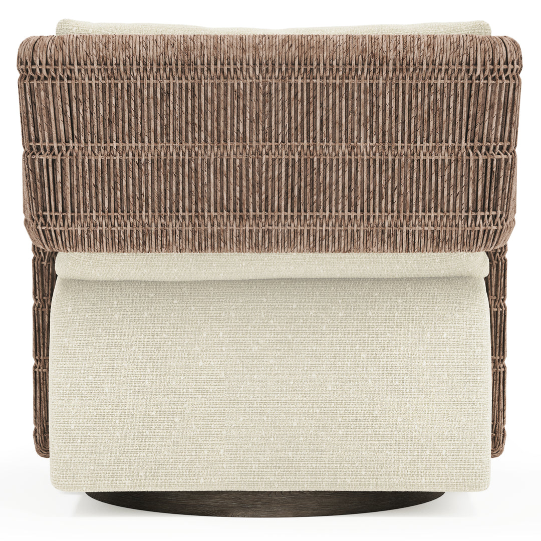 Maldives Outdoor Swivel Chair, Cream