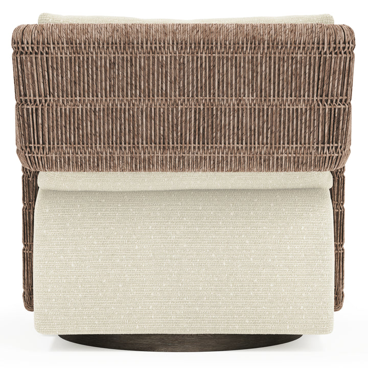 Maldives Outdoor Swivel Chair, Cream