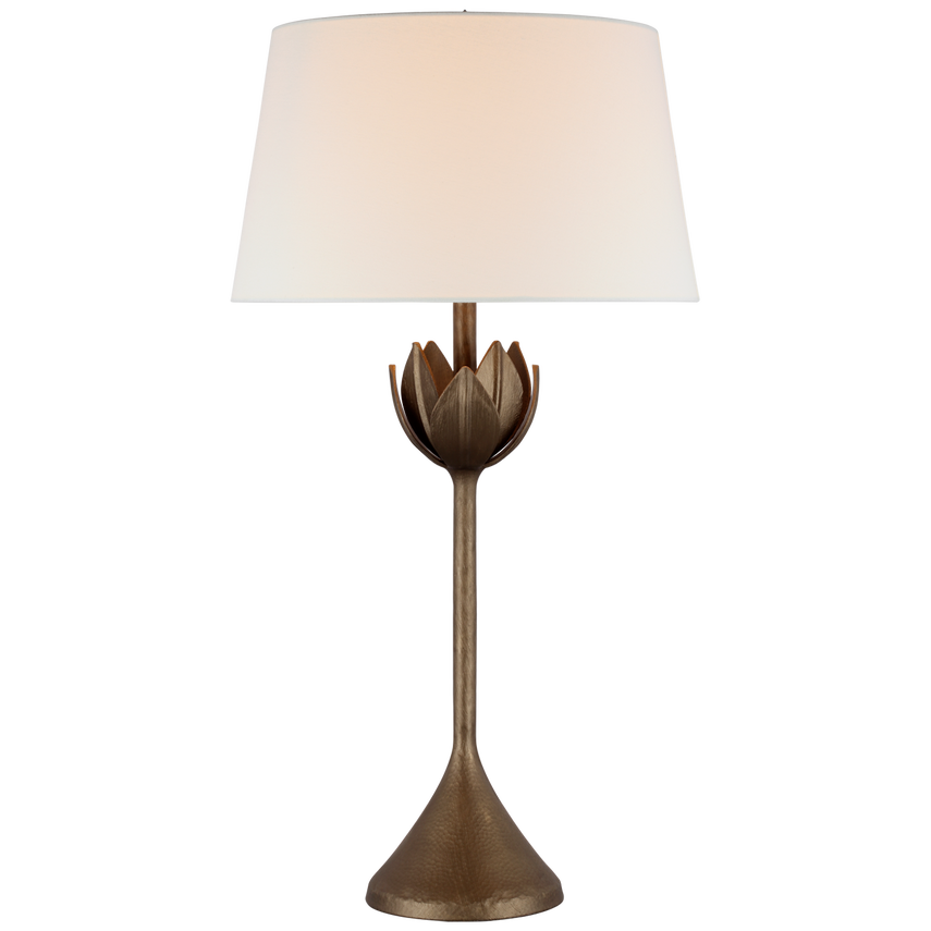 Astor Large Table Lamp-Visual Comfort-VISUAL-JN 3002ABL-L-Table LampsBronze-Linen-1-France and Son