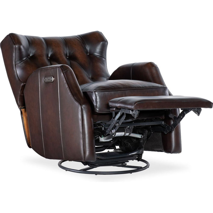 Lounge Chairs: Recliners Henderson Power Swivel Glider Recliner - Dark Brown
