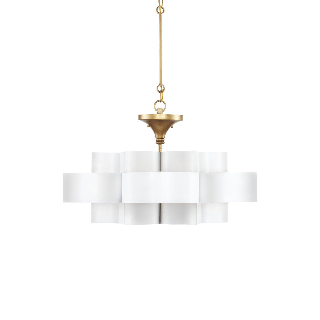 Grand Lotus Small White Chandelier