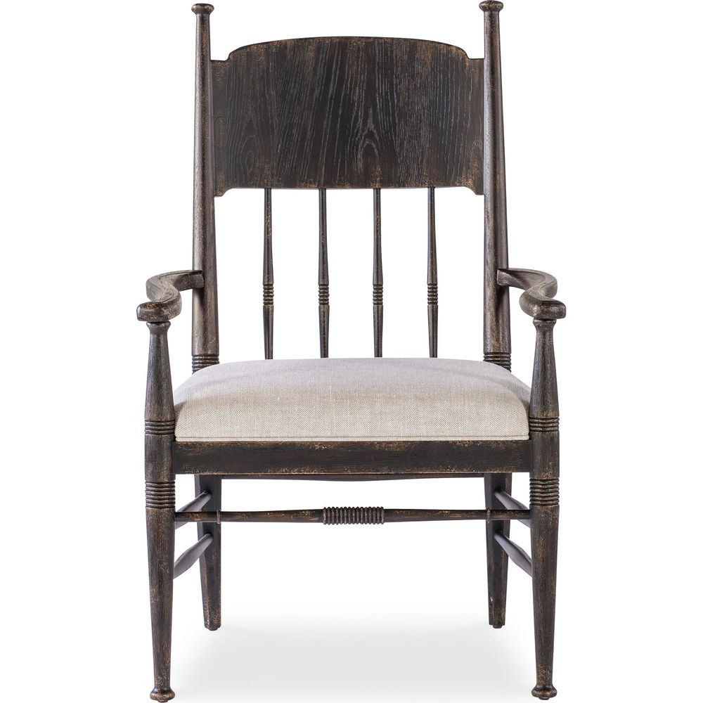 Dining Chairs Americana Upholstered Seat Arm Chair - Dark Wood