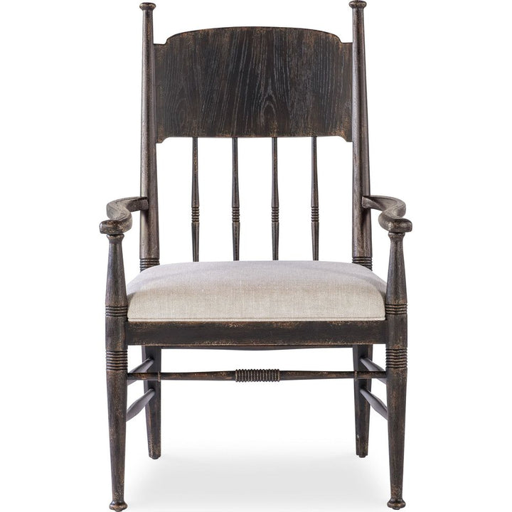 Dining Chairs Americana Upholstered Seat Arm Chair - Dark Wood