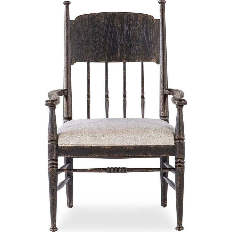 Dining Chairs Americana Upholstered Seat Arm Chair - Dark Wood