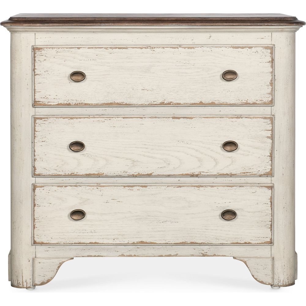 Nightstands Americana Three-Drawer Two-Tone Nightstand - Whites/Creams/Beiges