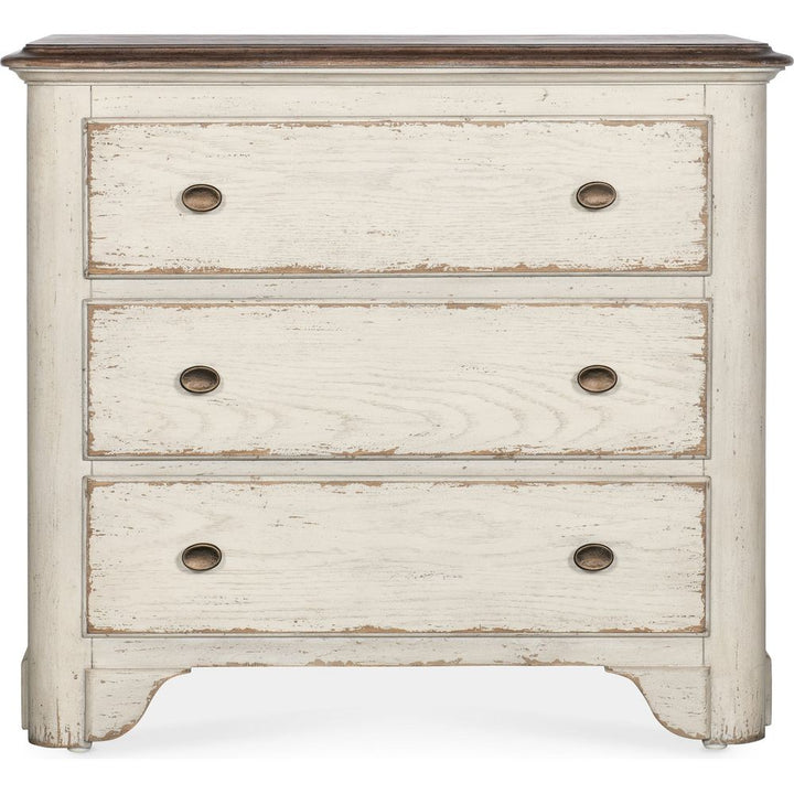 Nightstands Americana Three-Drawer Two-Tone Nightstand - Whites/Creams/Beiges