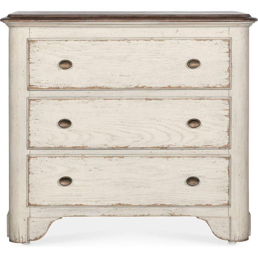 Nightstands Americana Three-Drawer Two-Tone Nightstand - Whites/Creams/Beiges