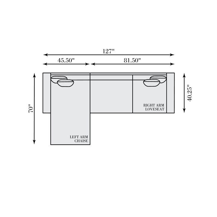 Nest 2-Piece Left Facing Leather Sectional