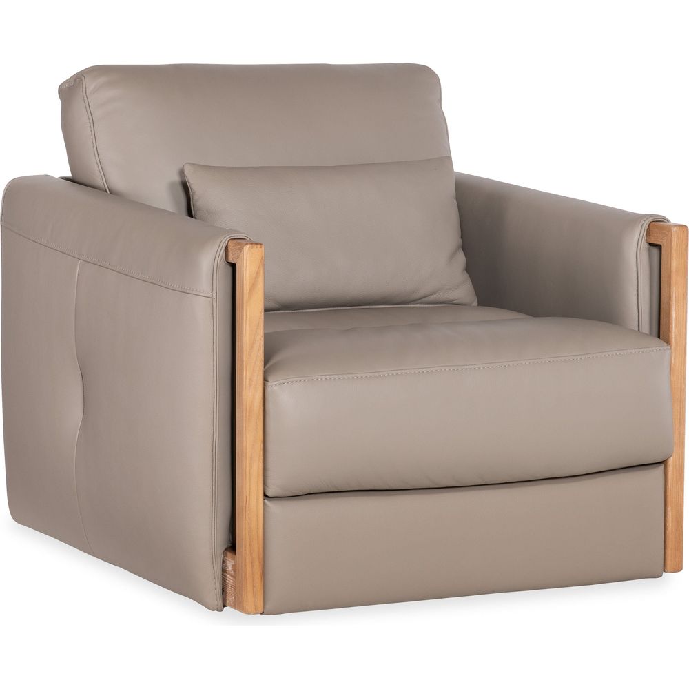 Lounge Chairs Meridian Leather Swivel Chair - Grey