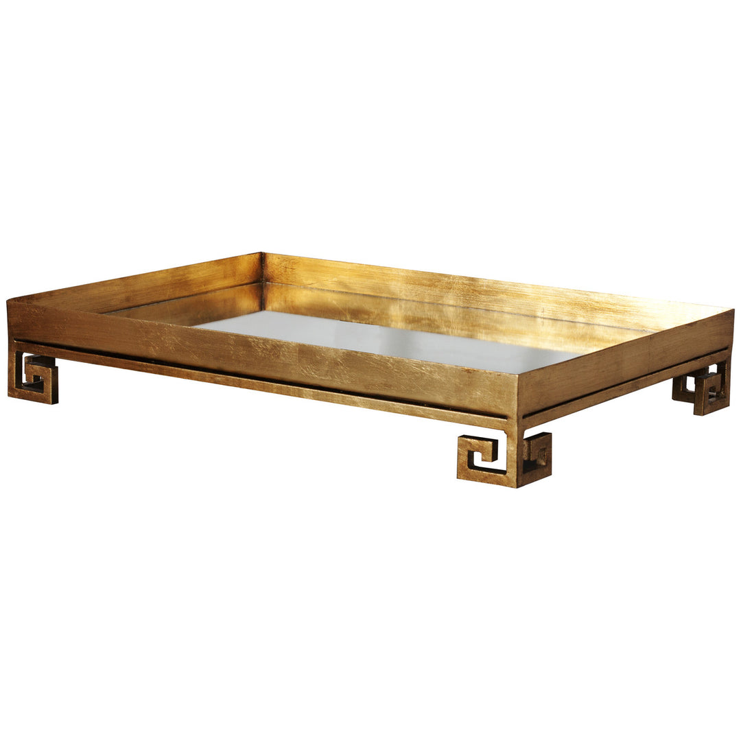 Julian - Gold Leaf Iron Tray With Plain Mirror