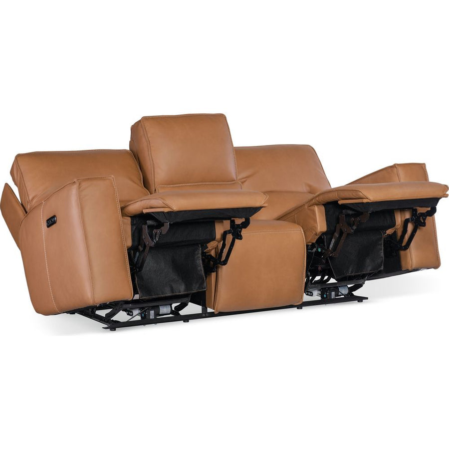 Sofas: Recliners Miles Zero Gravity Sofa with Power Recline Power Headrest - Brown