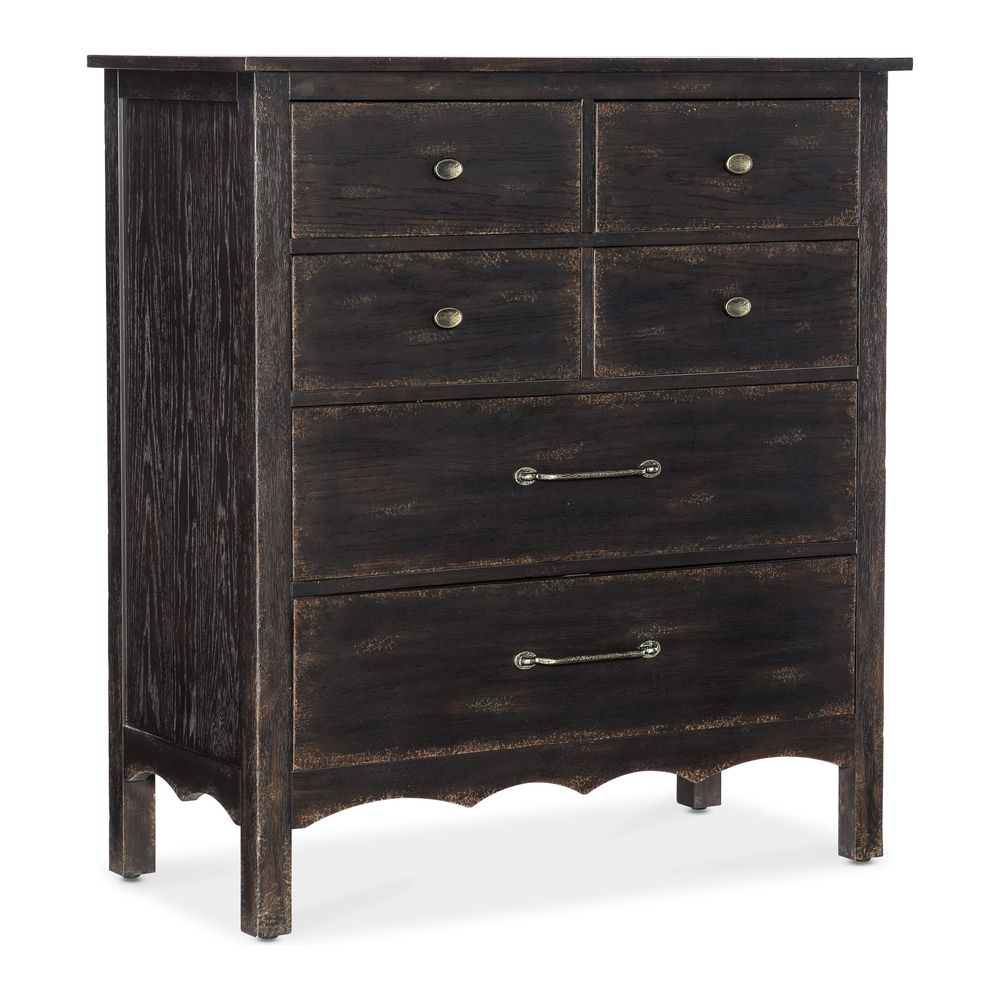 Dressers & Chests Heritage Six-Drawer Metal Knob Chest - Blacks