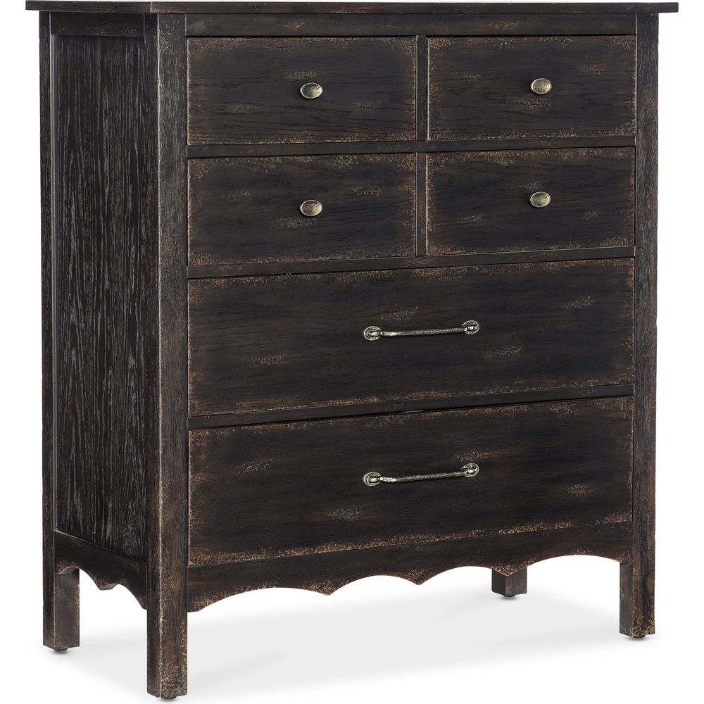 Dressers & Chests Americana Six-Drawer Metal Knob Chest - Blacks