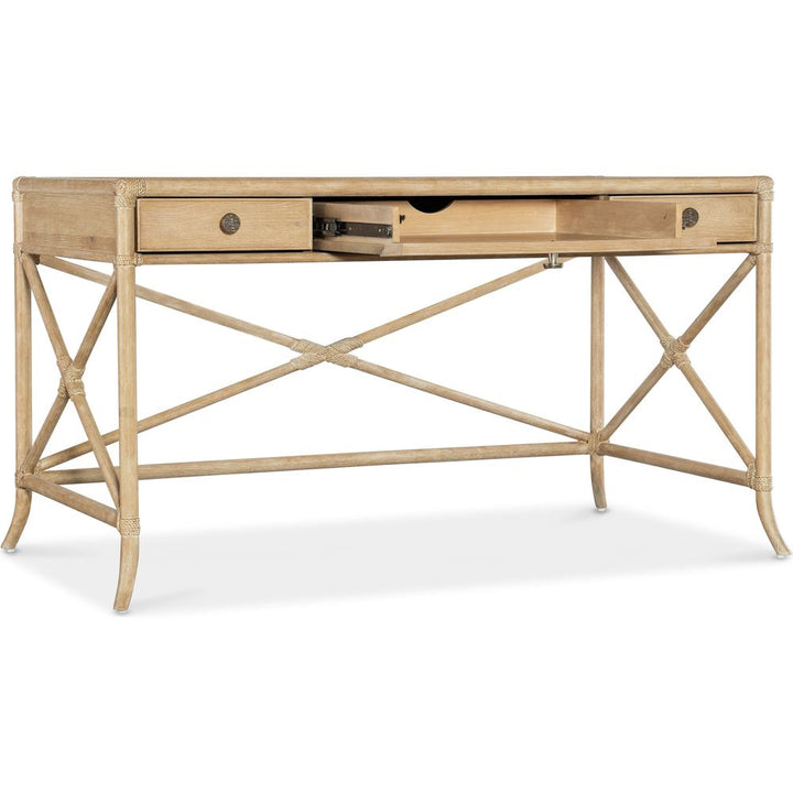 Desks Solace Pole Rattan Writing Desk - Light Wood