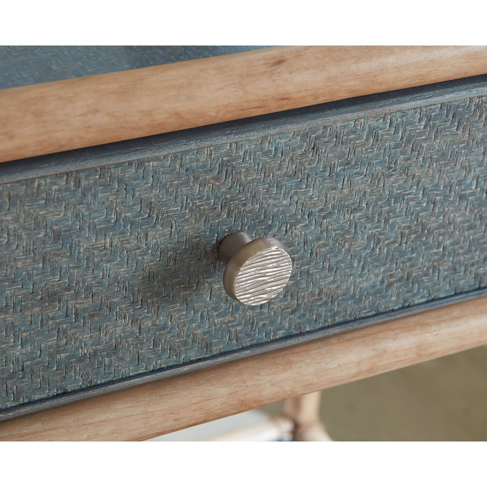 Solace Pole Rattan Bedside Table - Blues