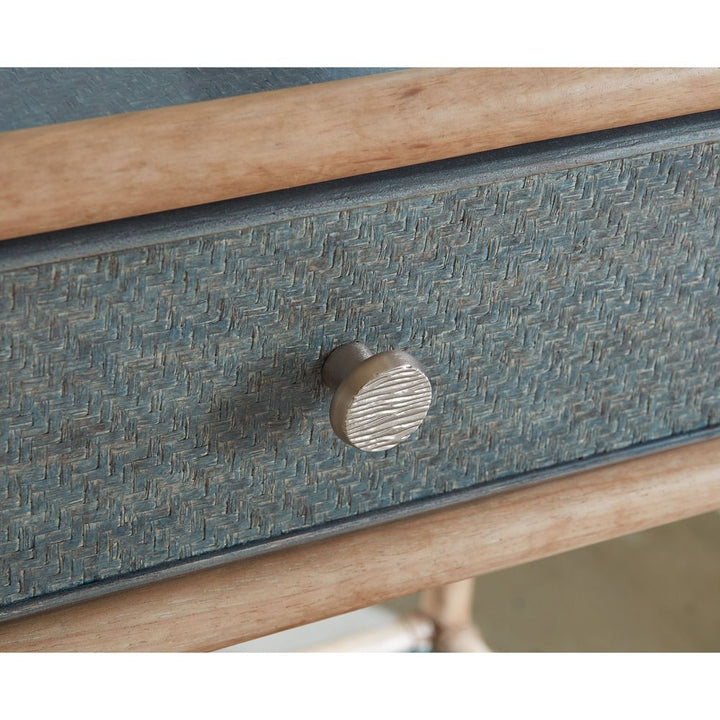 Solace Pole Rattan Bedside Table - Blues