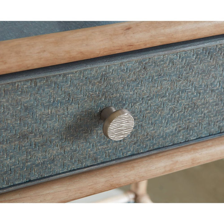 Retreat Pole Rattan Bedside Table - Blues