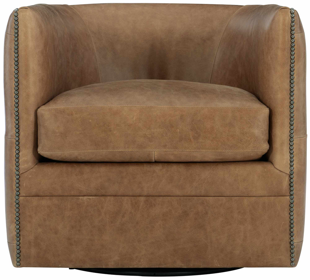 Palazzo Brown Leather Swivel Chair