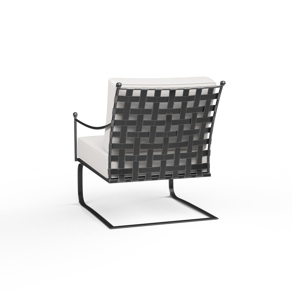 Outdoor Lounge Chairs Provence Club Rocker in Canvas Flax w/ Self Welt