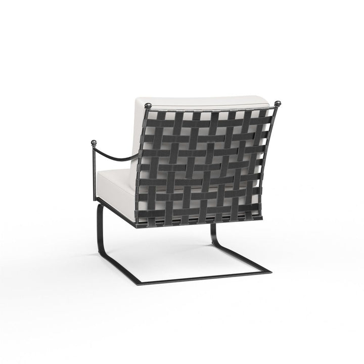 Outdoor Lounge Chairs Provence Club Rocker in Canvas Flax w/ Self Welt