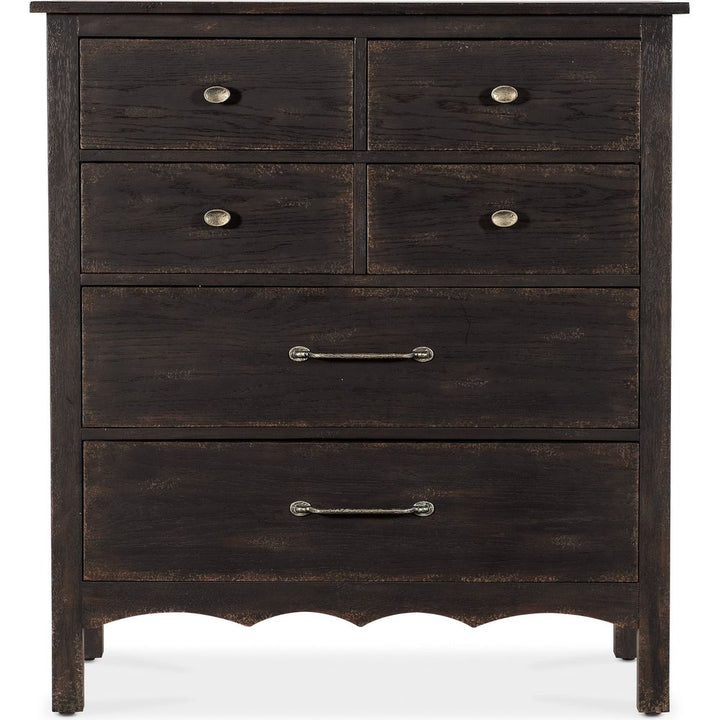 Dressers & Chests Americana Six-Drawer Metal Knob Chest - Blacks